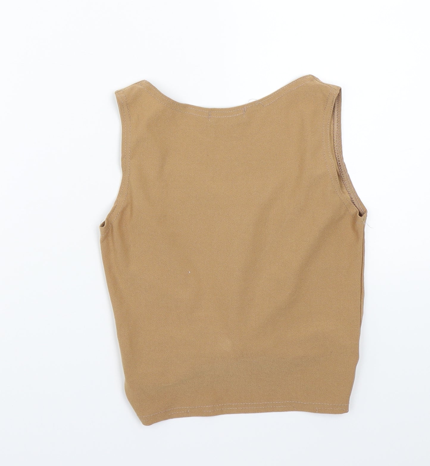PRETTYLITTLETHING Womens Brown   Cropped T-Shirt Size M