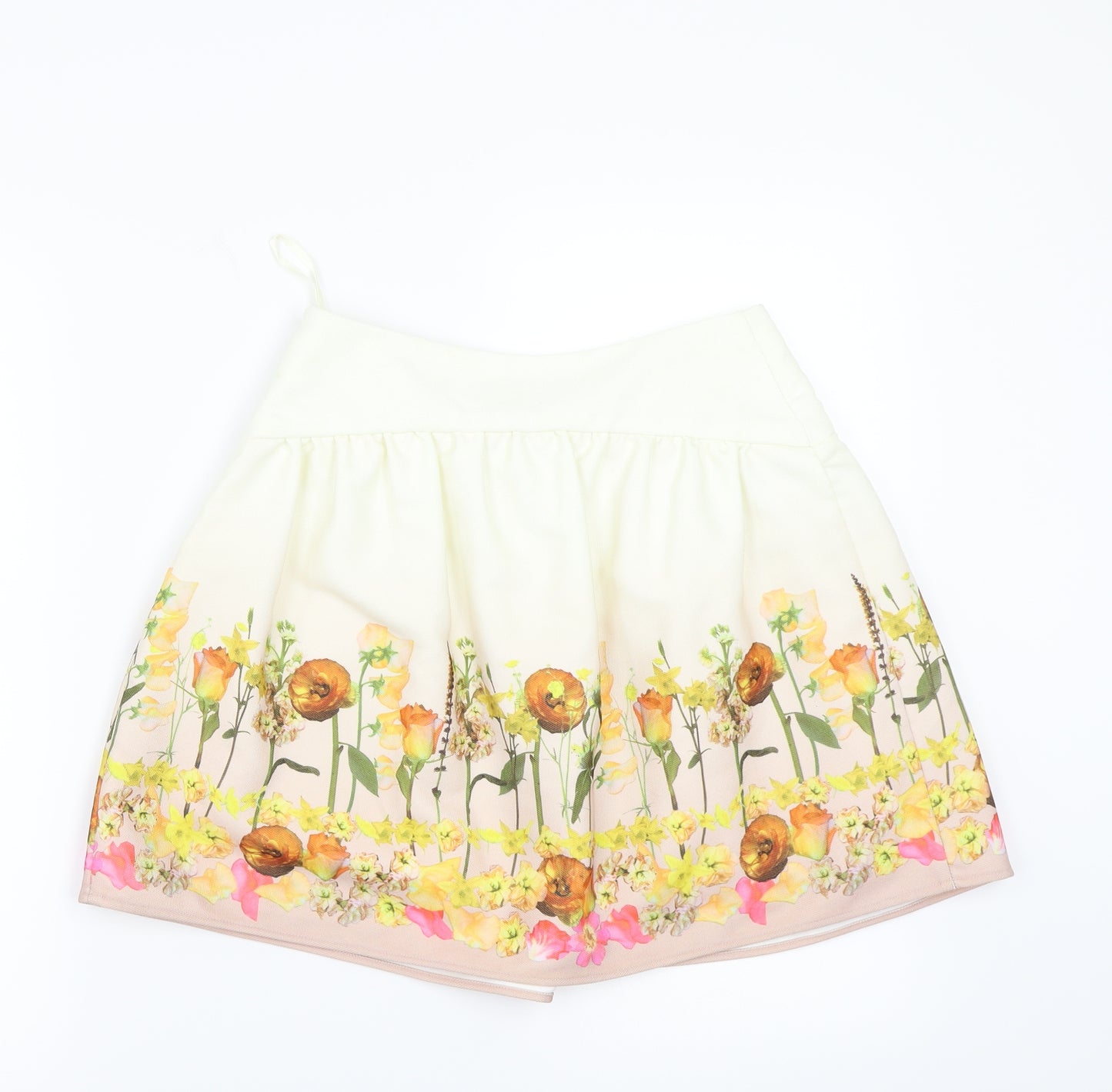 Ted Baker Womens White Floral  A-Line Skirt Size S