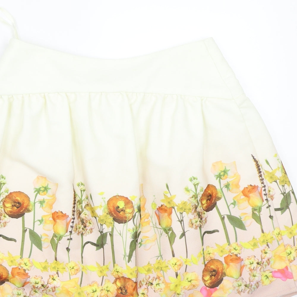 Ted Baker Womens White Floral  A-Line Skirt Size S