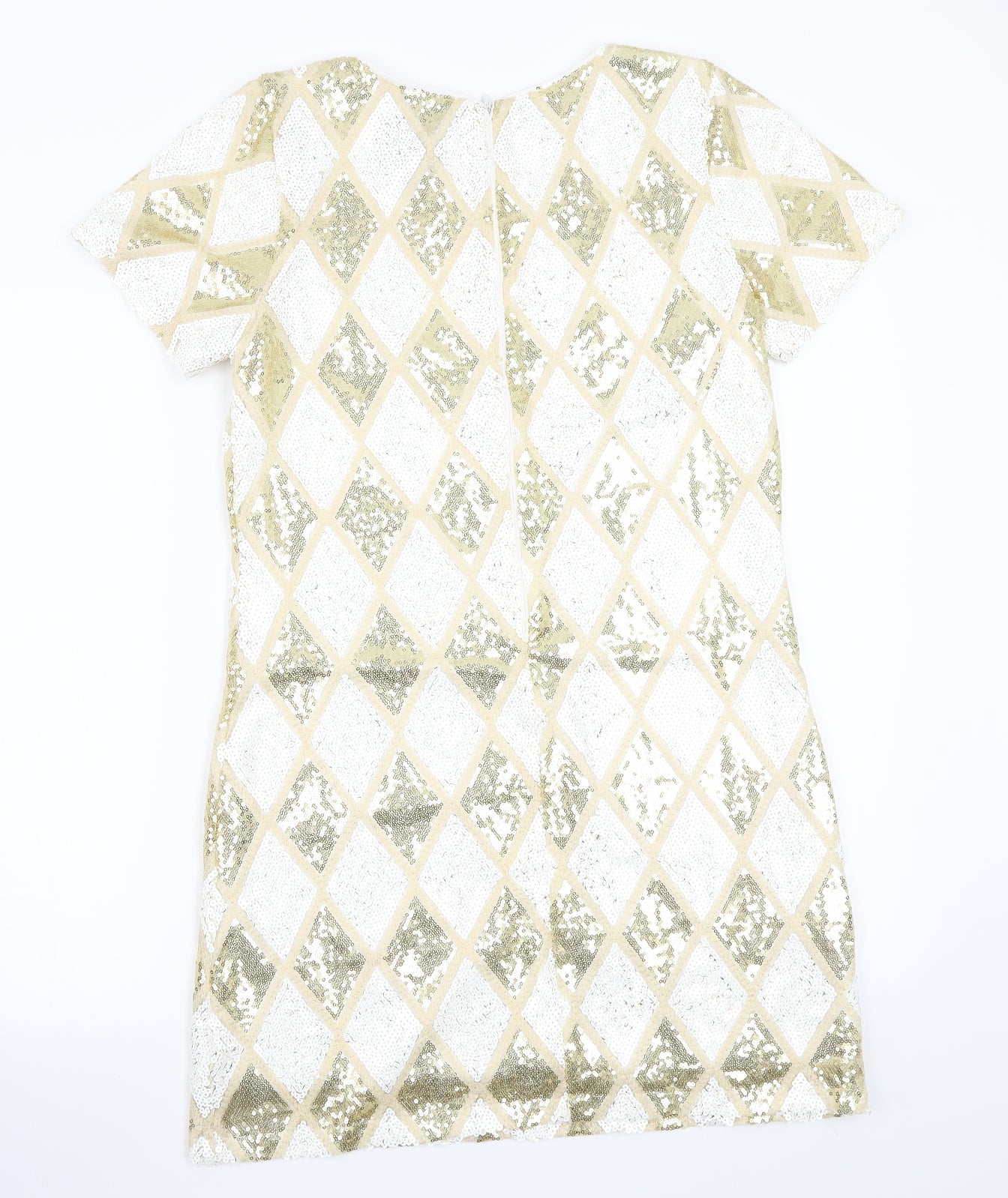Rare London Womens White Geometric  A-Line  Size 10