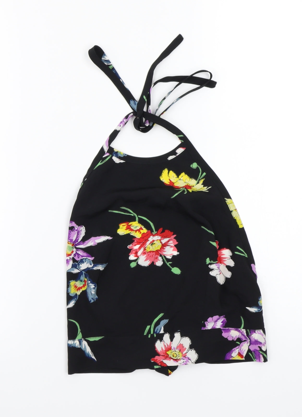 ASOS Womens Black Floral  Basic T-Shirt Size 8