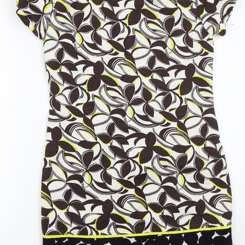 Clements Ribeiro Womens White Floral Rayon A-Line  Size S