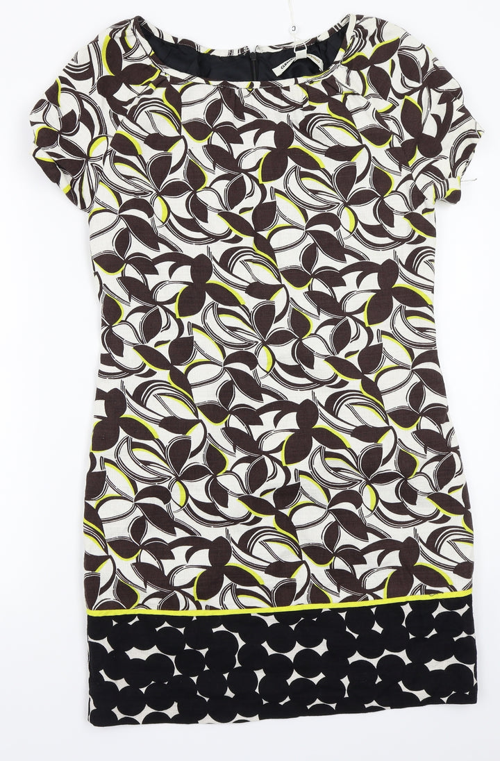 Clements Ribeiro Womens White Floral Rayon A-Line  Size S