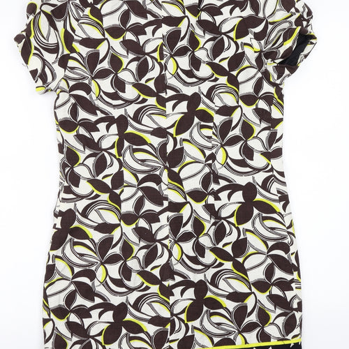 Clements Ribeiro Womens White Floral Rayon A-Line  Size S
