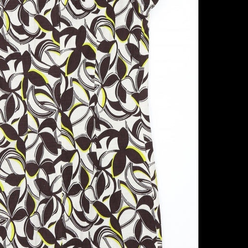 Clements Ribeiro Womens White Floral Rayon A-Line  Size S
