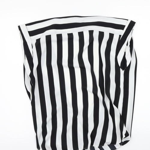 Primark Womens White Striped  Basic T-Shirt Size 10