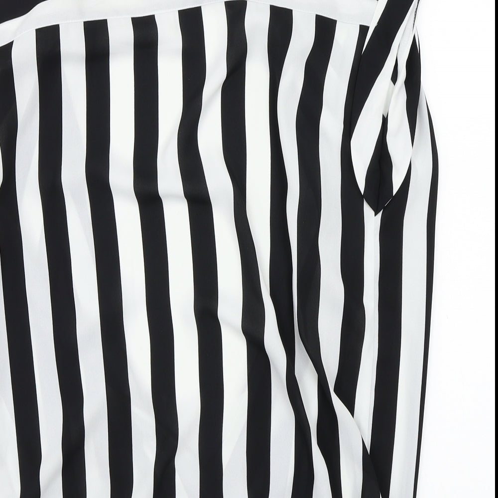Primark Womens White Striped  Basic T-Shirt Size 10