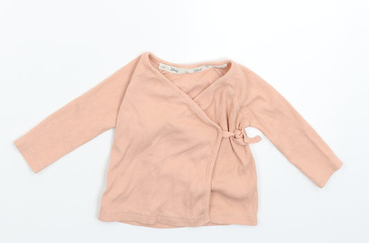 Front view of George Baby Beige Basic T-Shirt, size 0-3, Months