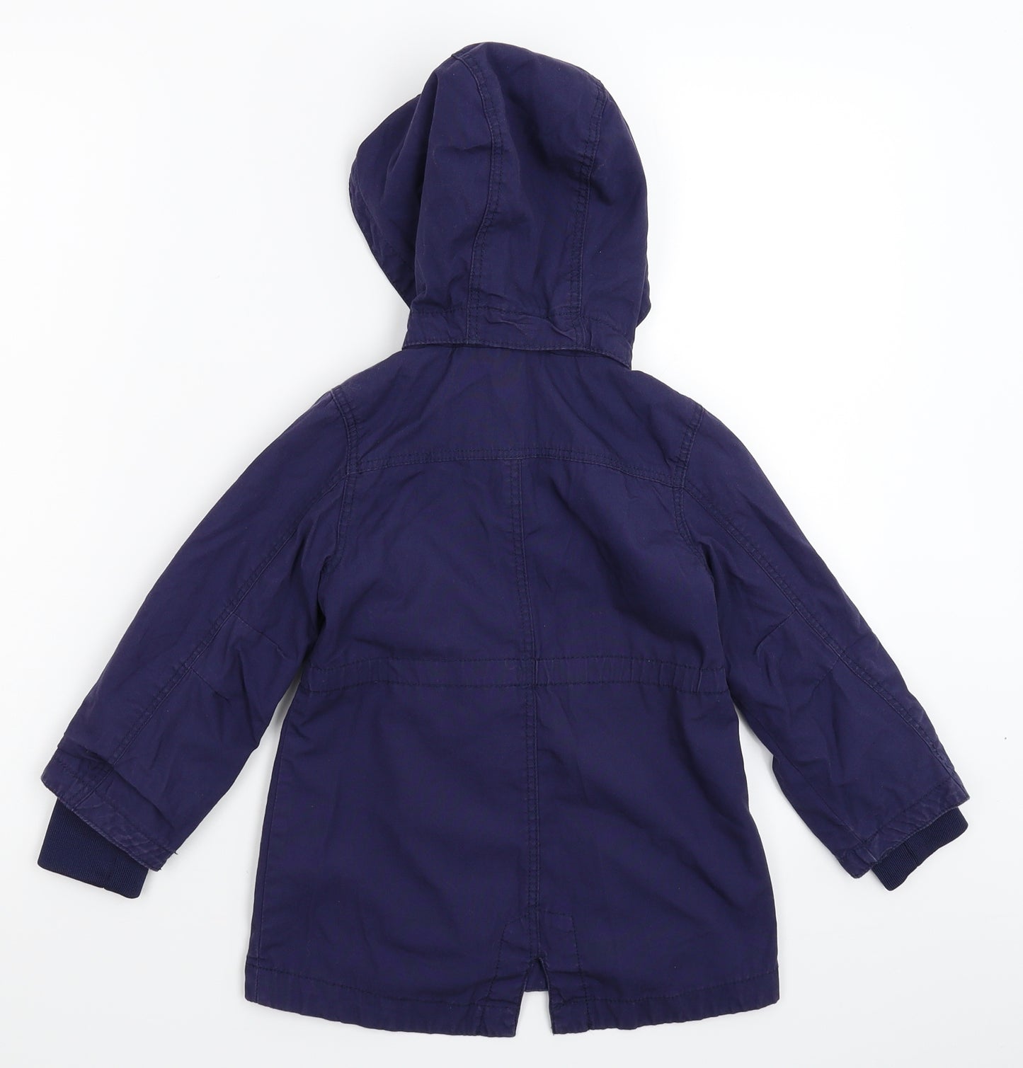 H&M Girls Blue   Parka Coat Size 3-4 Years