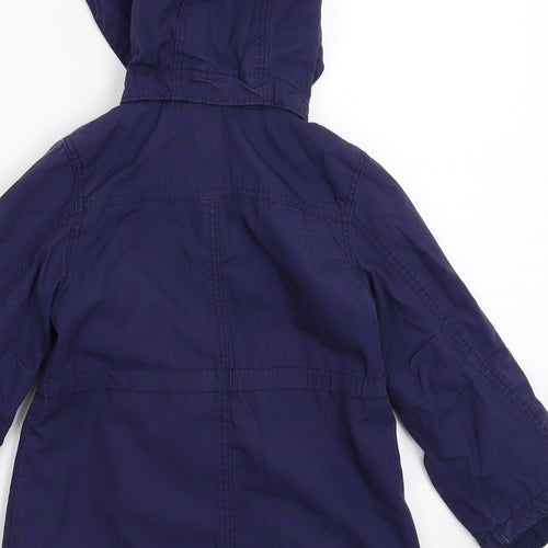 H&M Girls Blue   Parka Coat Size 3-4 Years