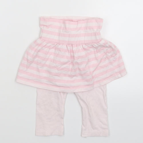 M&Co Girls Pink Striped  Flare Skort Size 6-9 Months