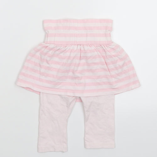 M&Co Girls Pink Striped  Flare Skort Size 6-9 Months