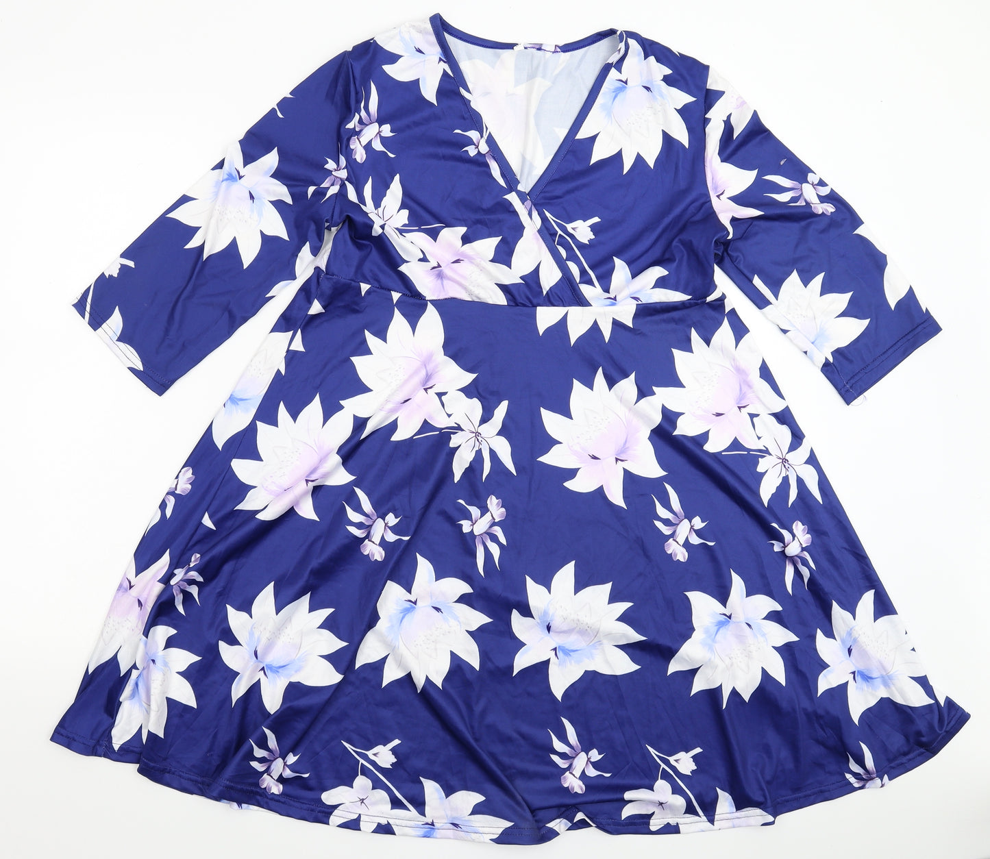 Preworn Womens Blue Floral  Fit & Flare  Size M