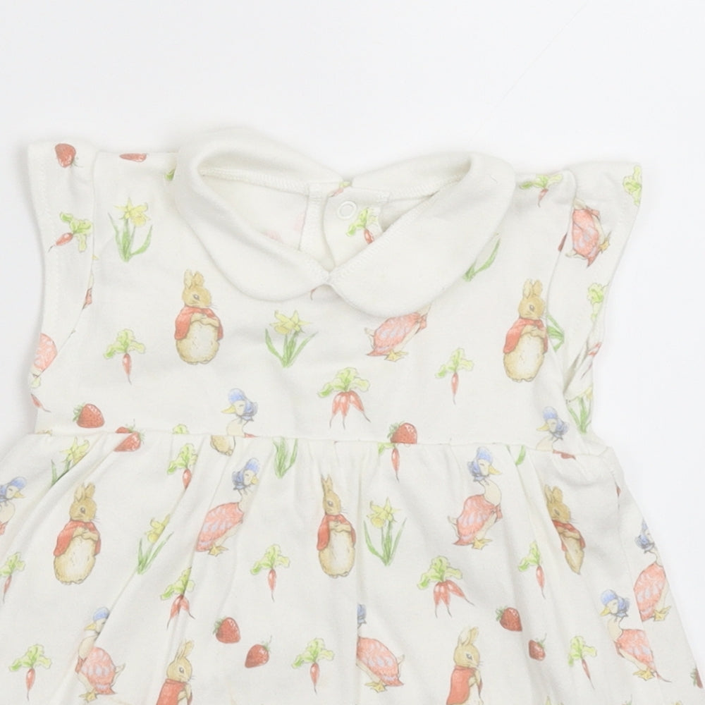 Peter Rabbit Girls White   Fit & Flare  Size 12-18 Months