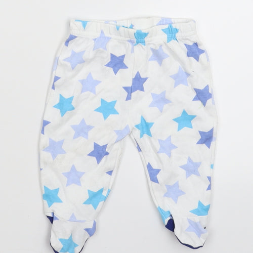 George Baby White Geometric  Jogger Trousers Size 0-3 Months