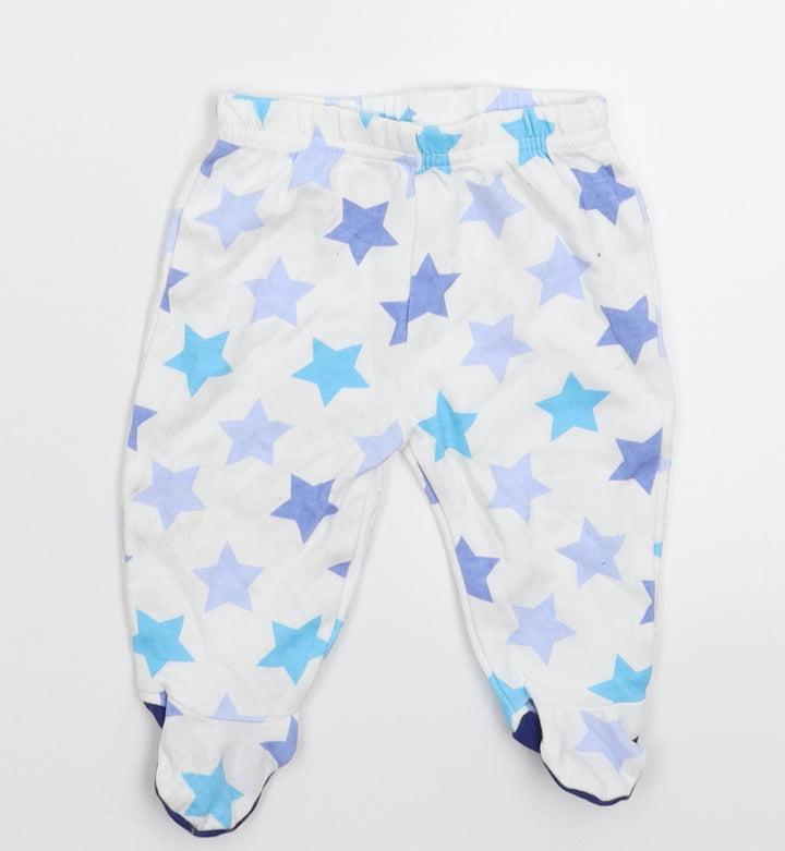 George Baby White Geometric Jogger Trousers Size 0-3 Months