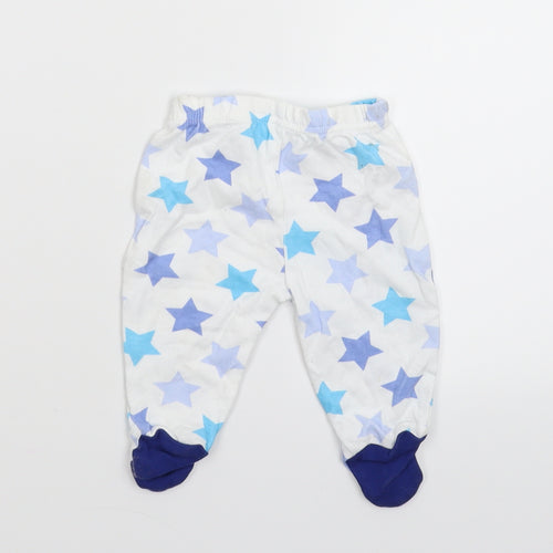 George Baby White Geometric  Jogger Trousers Size 0-3 Months