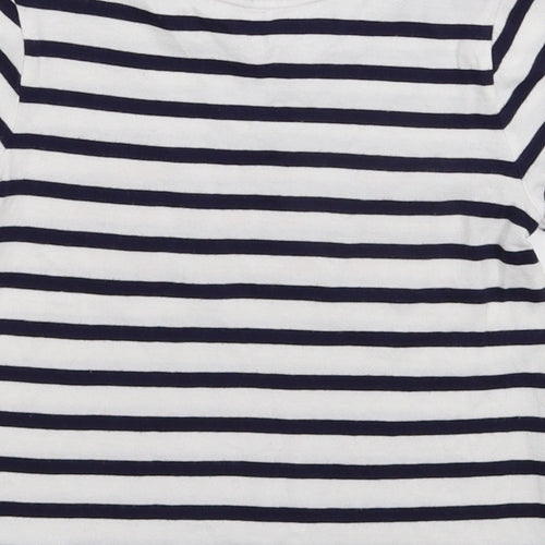 Gap Girls White Striped  Basic T-Shirt Size 4 Years