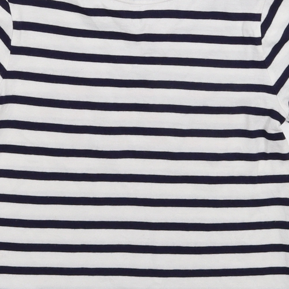 Gap Girls White Striped  Basic T-Shirt Size 4 Years