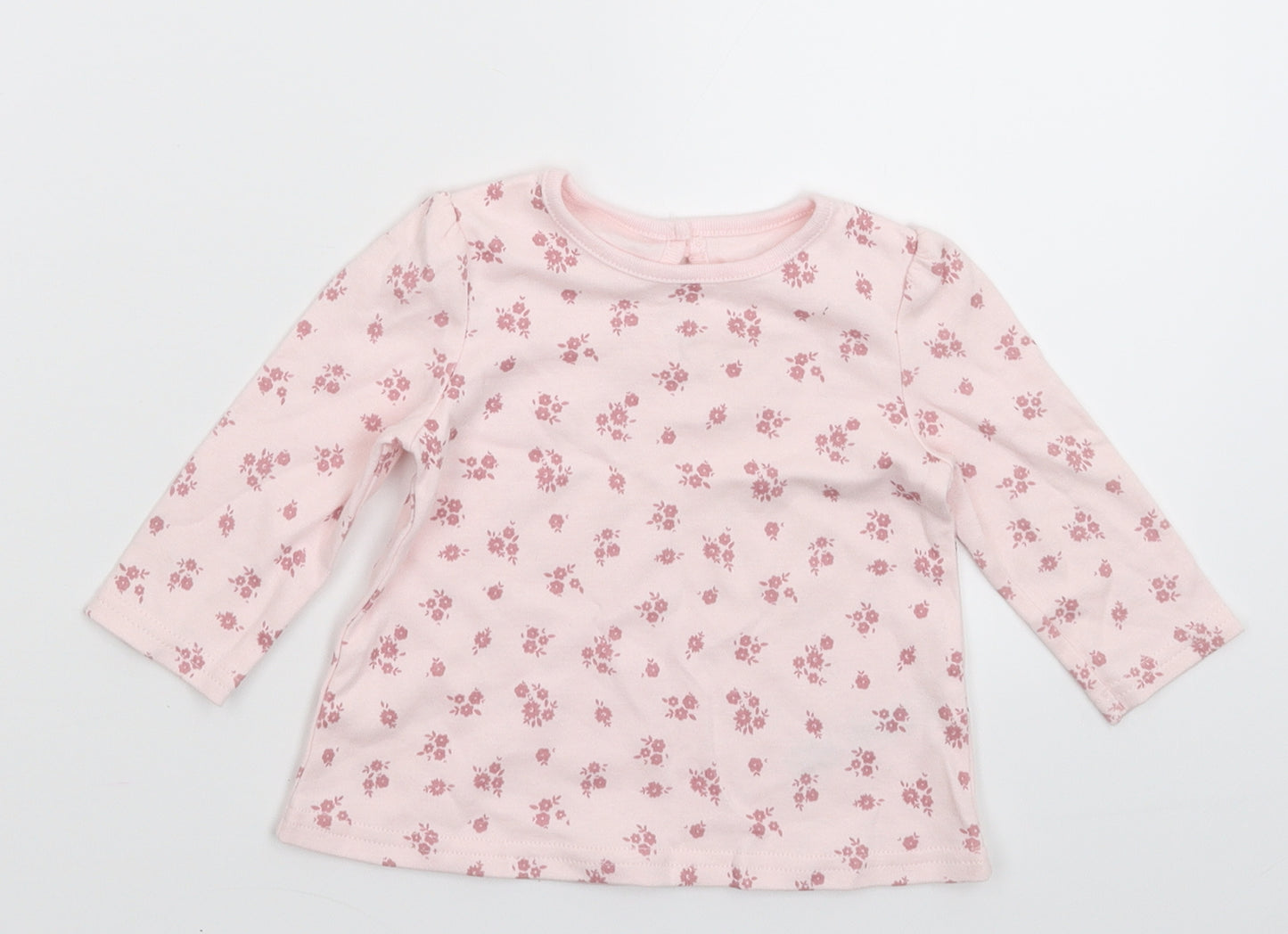 George Girls Pink Floral  Basic T-Shirt Size 3-4 Years