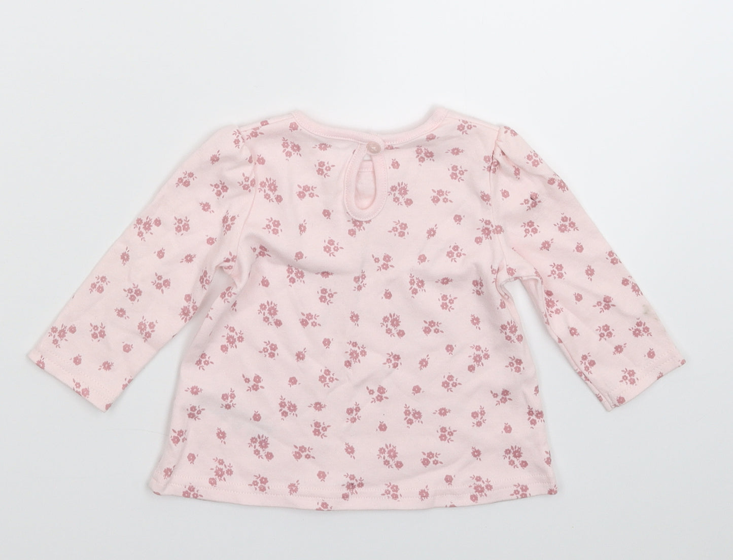 George Girls Pink Floral  Basic T-Shirt Size 3-4 Years