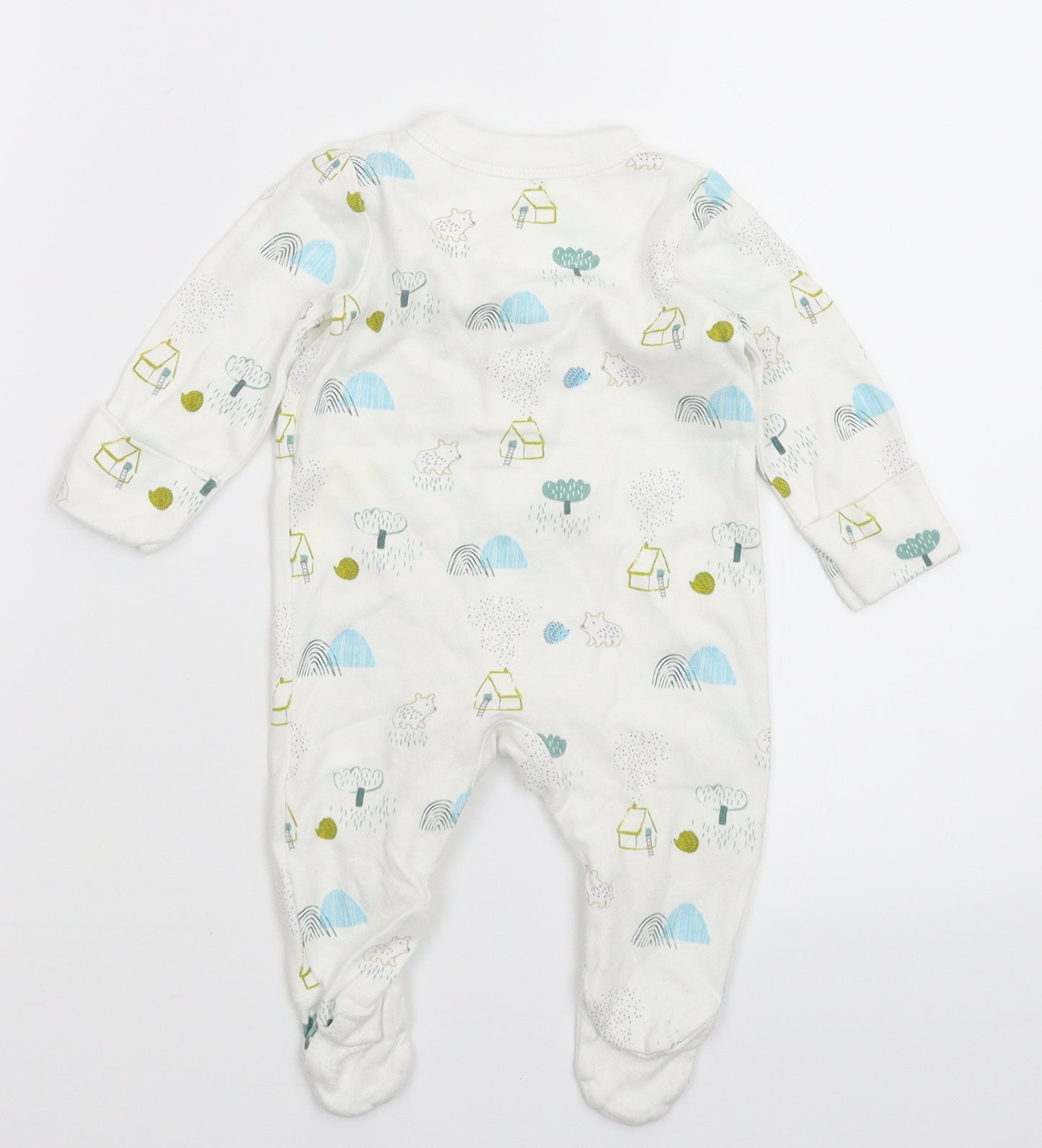 Marks and Spencer Baby White   Babygrow One-Piece Size 0-3 Months