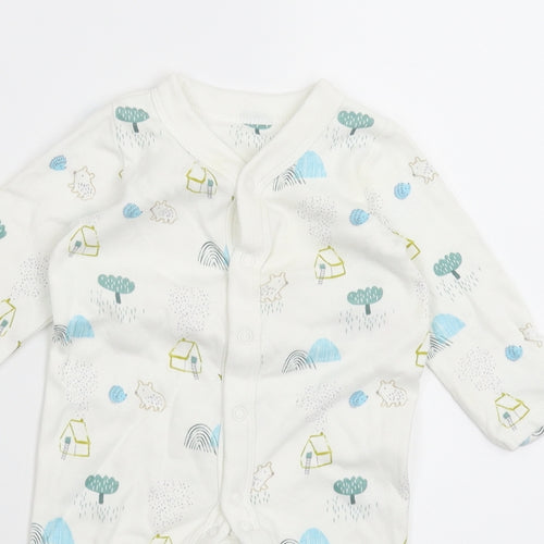 Marks and Spencer Baby White   Babygrow One-Piece Size 0-3 Months