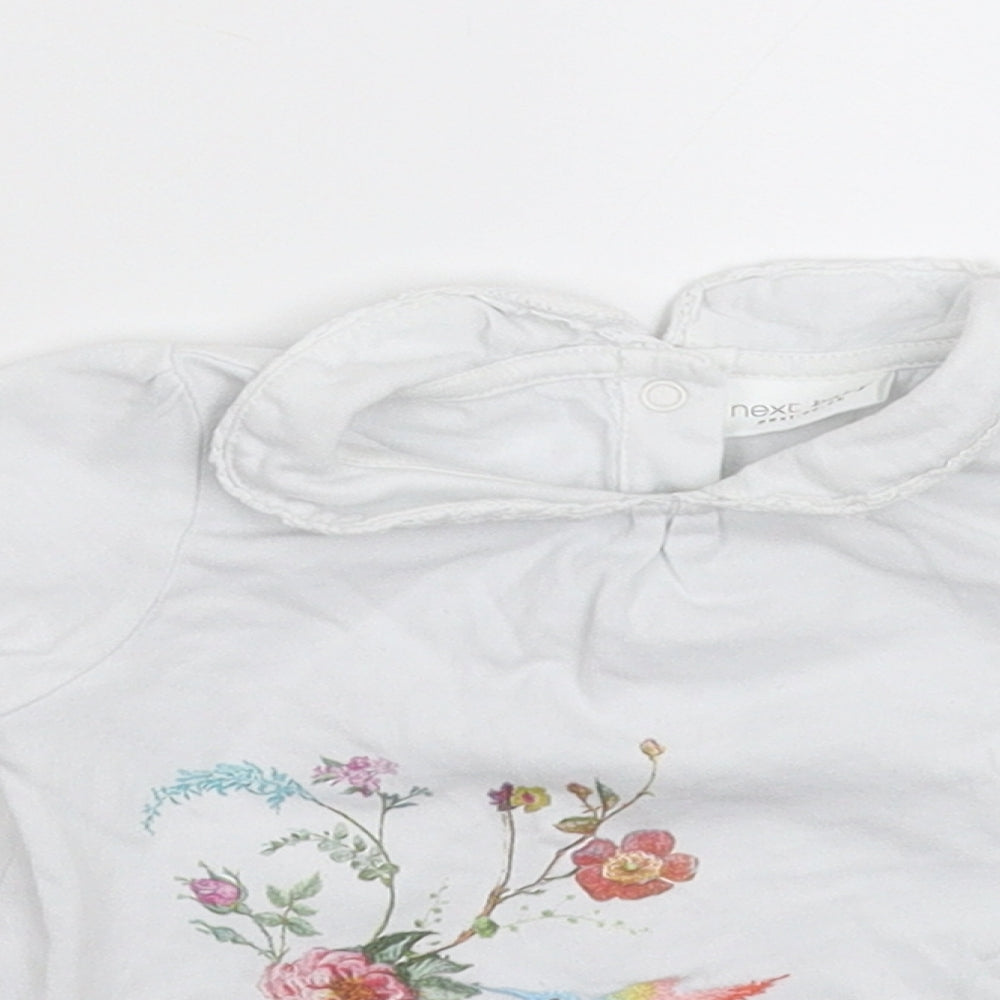 NEXT Girls White   Basic T-Shirt Size 3-6 Months