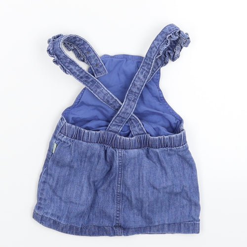 Marks and Spencer Girls Blue  Denim Pinafore/Dungaree Dress  Size 3-6 Months