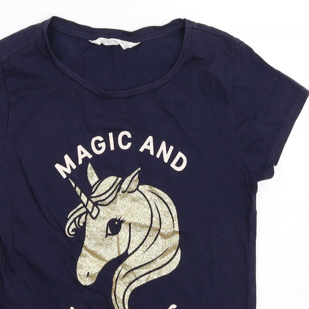 H&M Girls Blue   Basic T-Shirt Size 11-12 Years