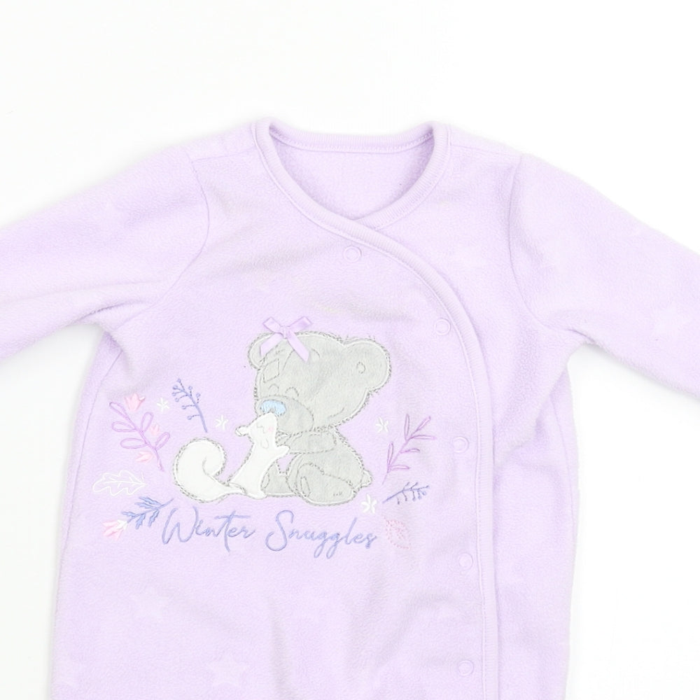 More to You Baby Purple  Fleece Babygrow One-Piece Size 0-3 Months