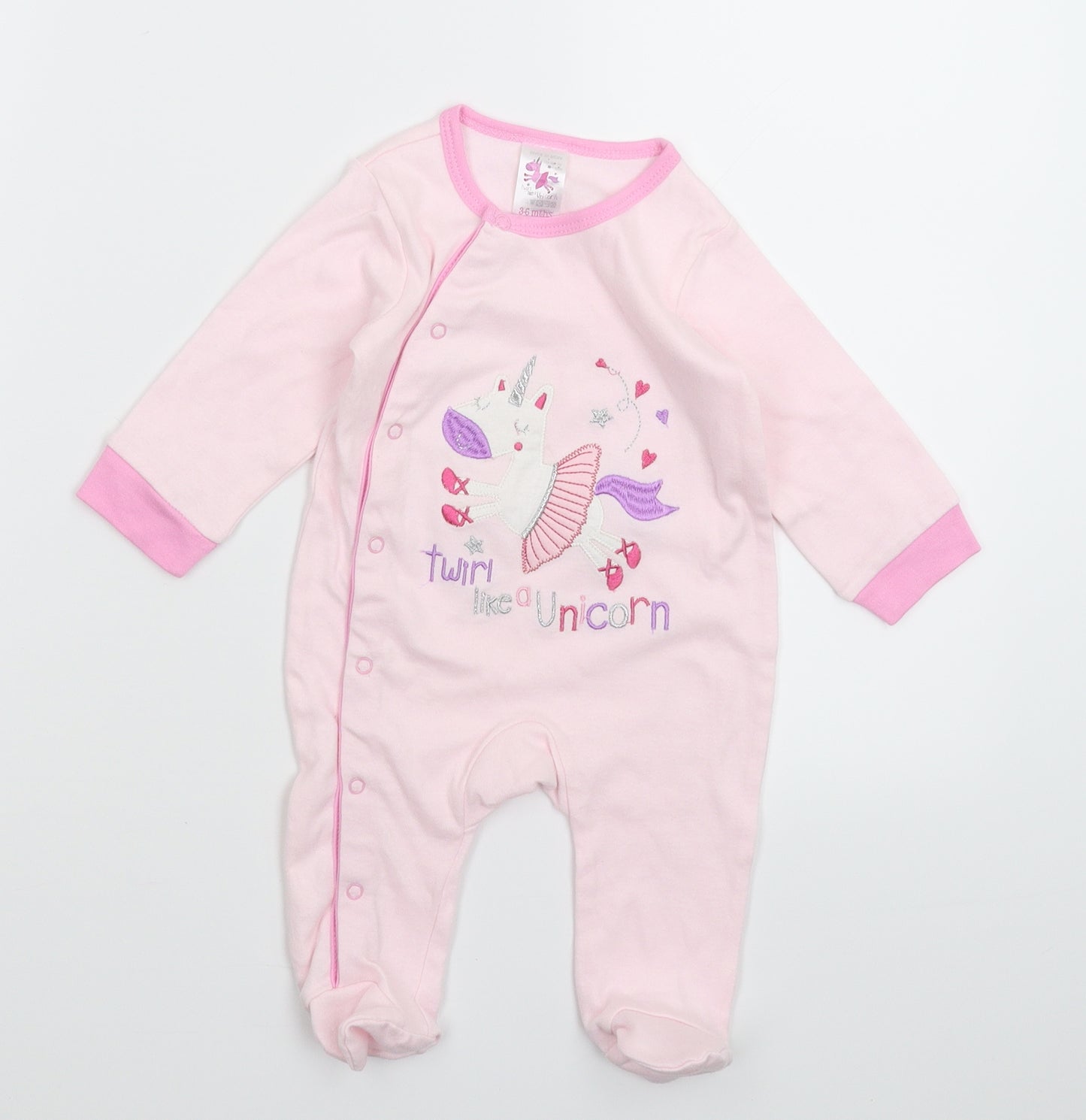 Twirl like a Unicorn Baby Pink   Babygrow One-Piece Size 3-6 Months