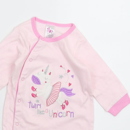 Twirl like a Unicorn Baby Pink   Babygrow One-Piece Size 3-6 Months