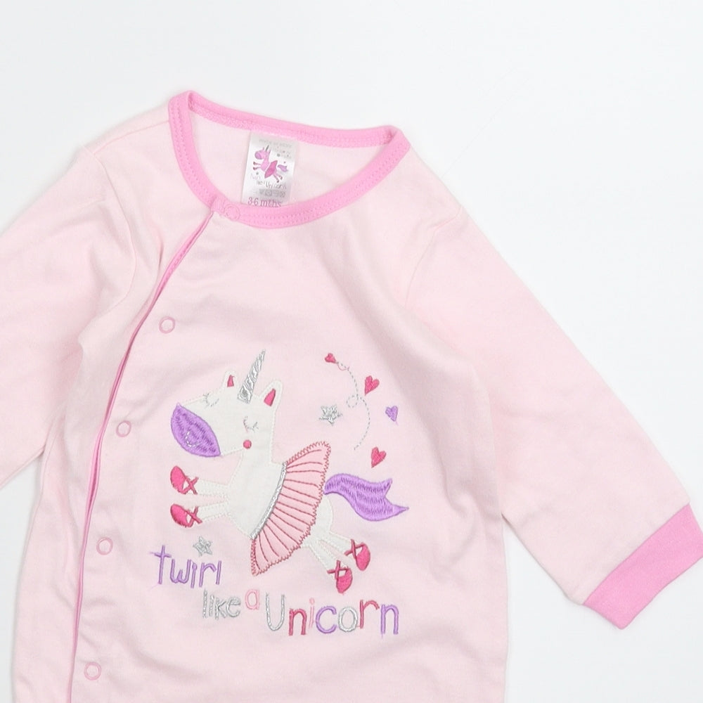 Twirl like a Unicorn Baby Pink   Babygrow One-Piece Size 3-6 Months
