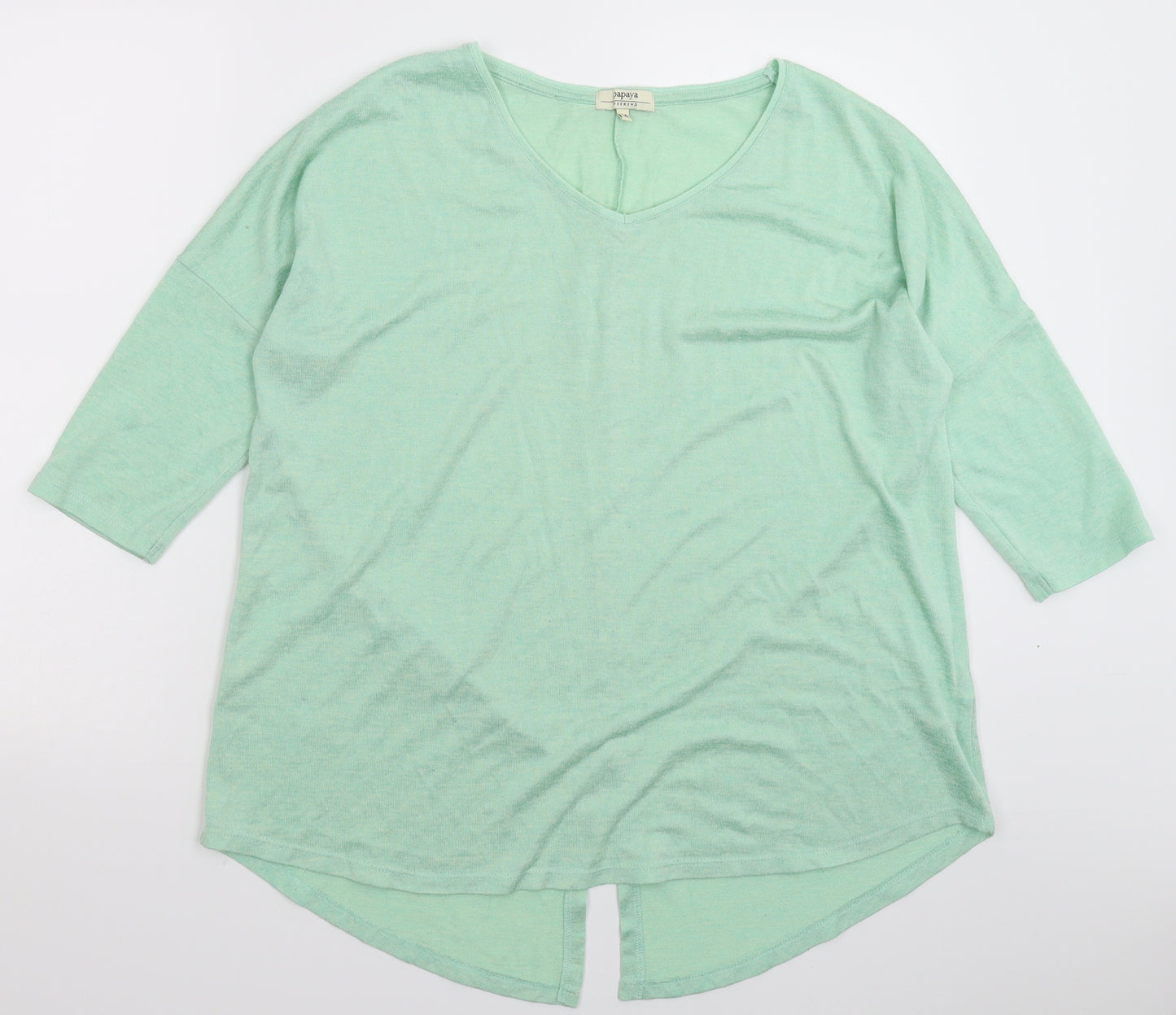 Papaya Womens Green  Knit Pullover Jumper Size 14