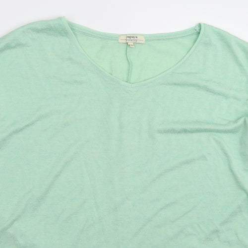Papaya Womens Green  Knit Pullover Jumper Size 14