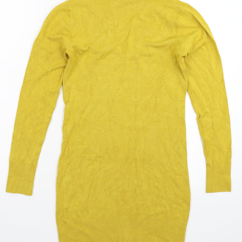 Whoo Womens Yellow  Knit Pullover Jumper Size 10