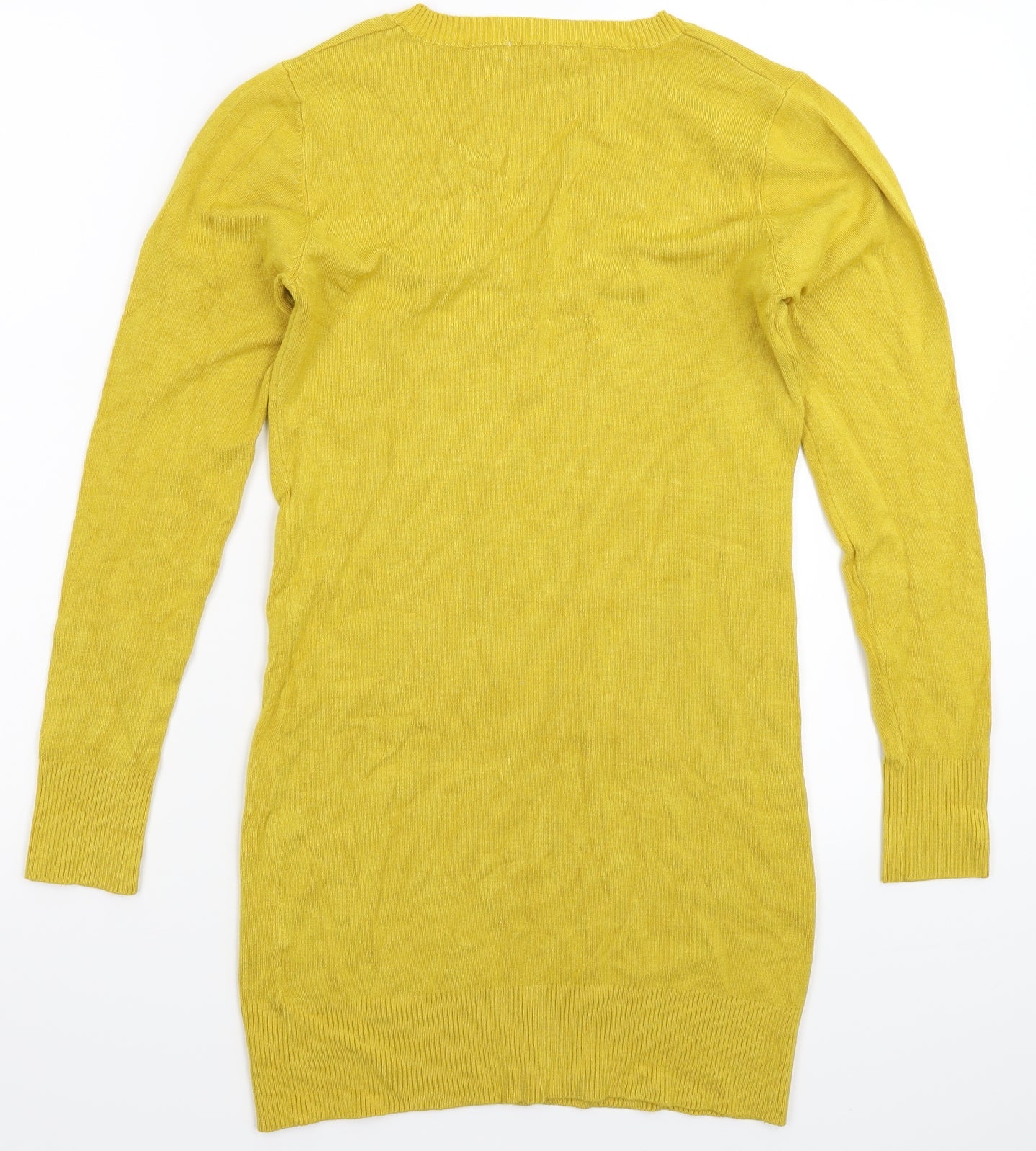 Whoo Womens Yellow  Knit Pullover Jumper Size 10