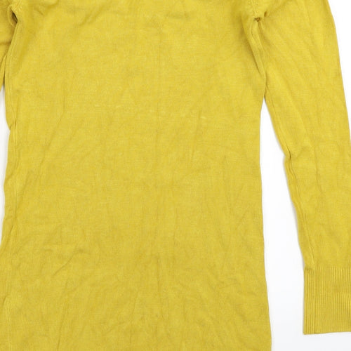 Whoo Womens Yellow  Knit Pullover Jumper Size 10