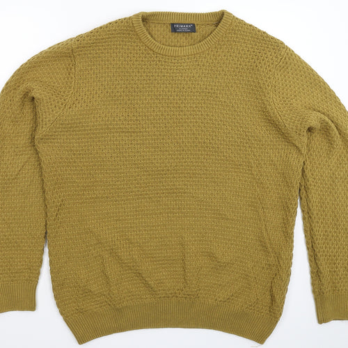 Primark Mens Beige  Knit Pullover Jumper Size XL