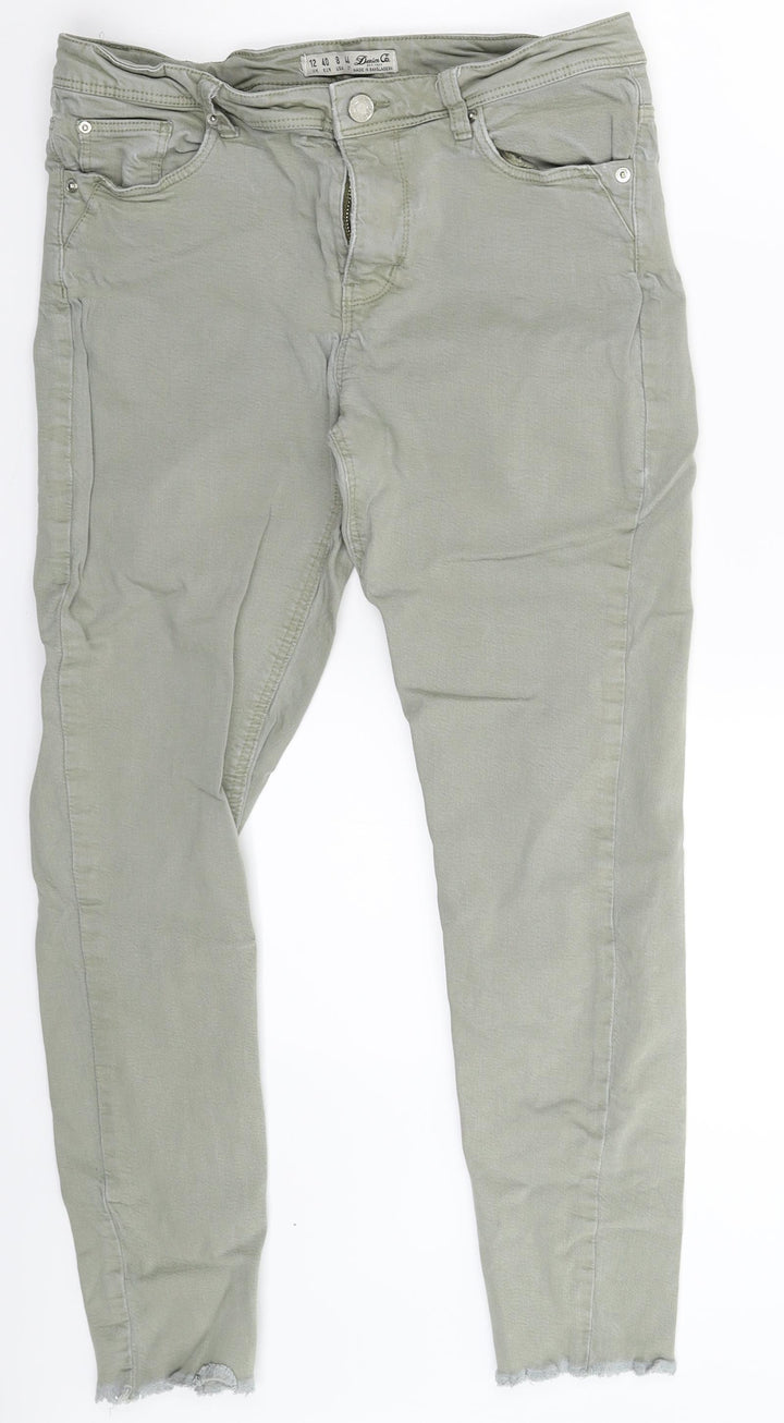 Denim & Co. Womens Green Denim Skinny Jeans Size 12 L25 in
