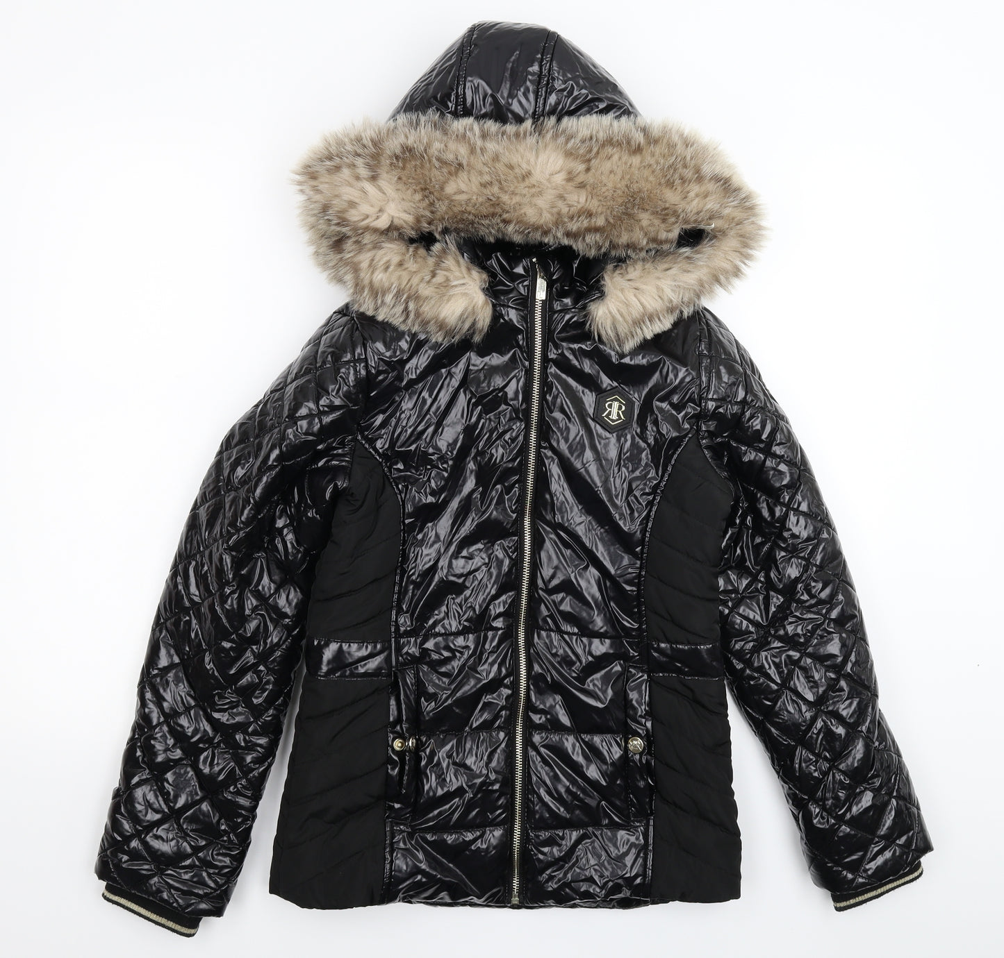 River Island Girls Black   Parka Coat Size 11-12 Years