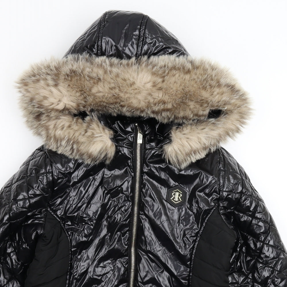 River Island Girls Black   Parka Coat Size 11-12 Years