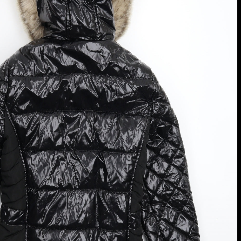 River Island Girls Black   Parka Coat Size 11-12 Years
