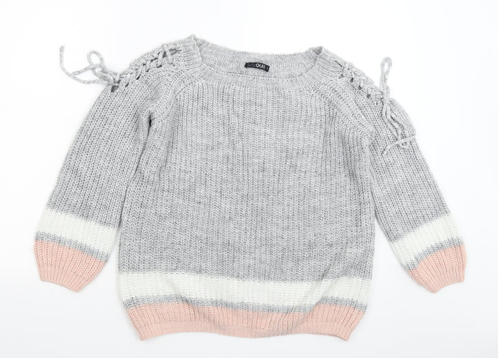 Quiz Womens Multicoloured Knit Pullover Jumper Size S