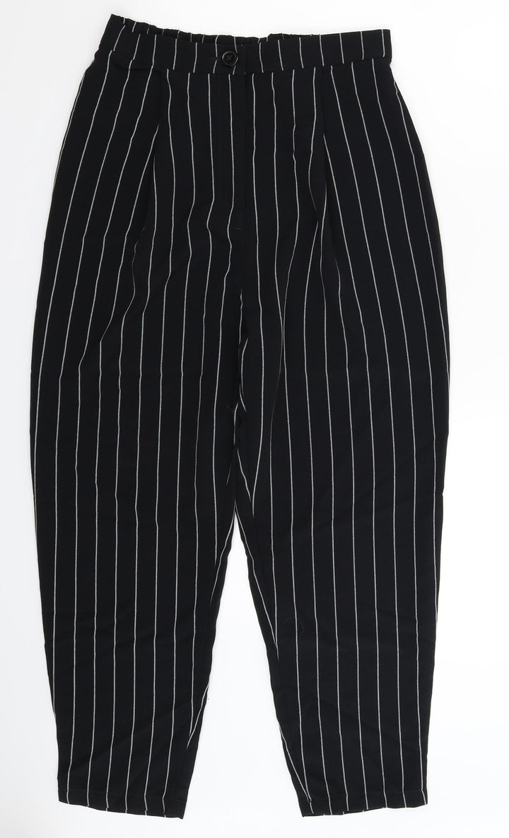Divided Womens Black Striped  Trousers  Size 10 L25 in