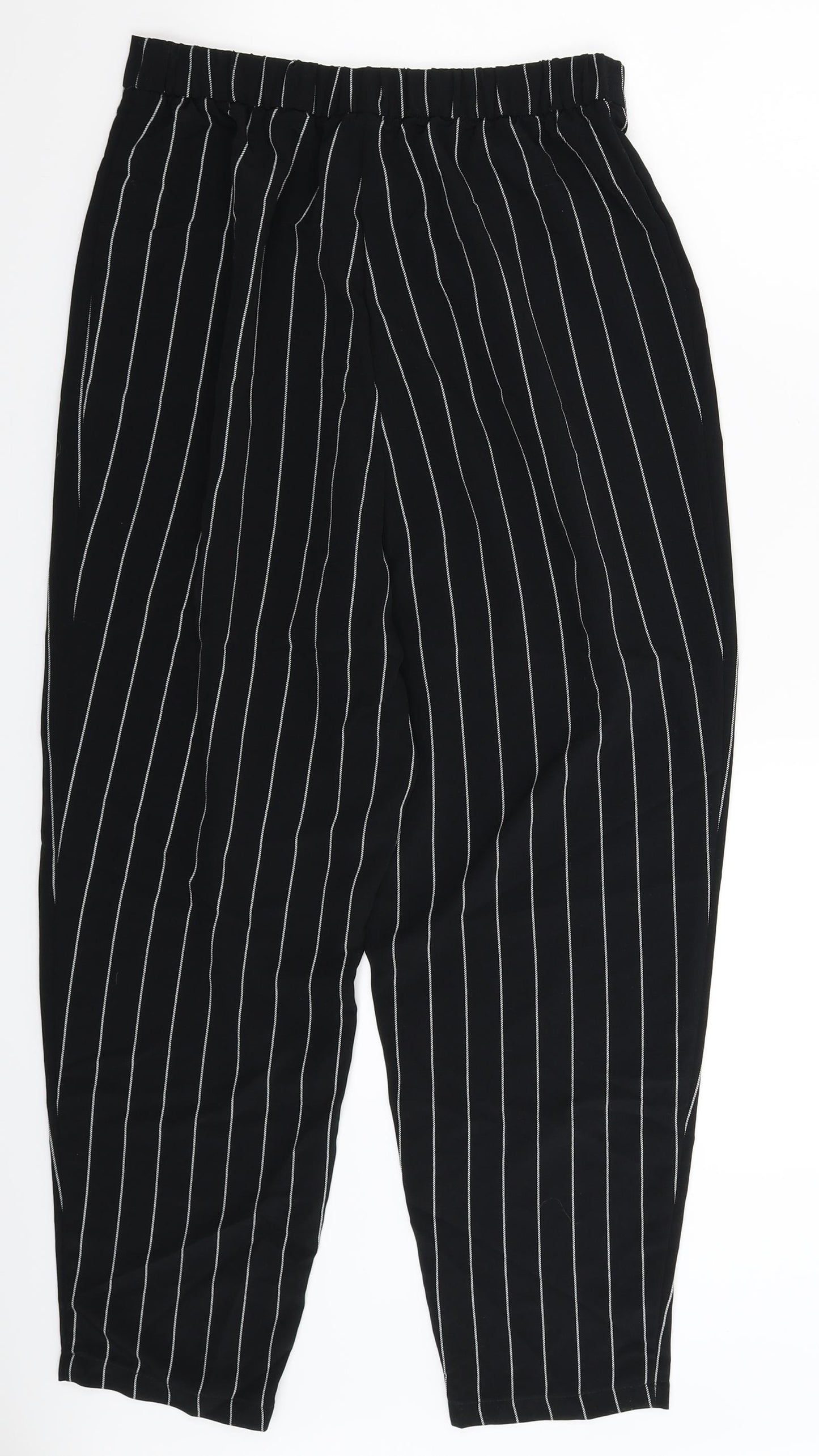 Divided Womens Black Striped  Trousers  Size 10 L25 in