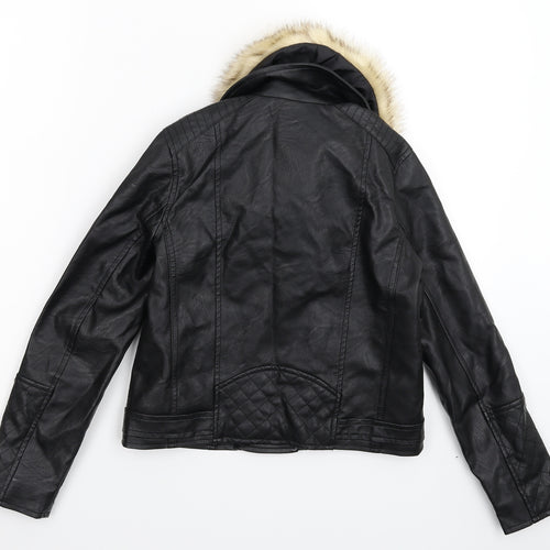 River Island Girls Black   Jacket  Size 9-10 Years  - Faux Leather