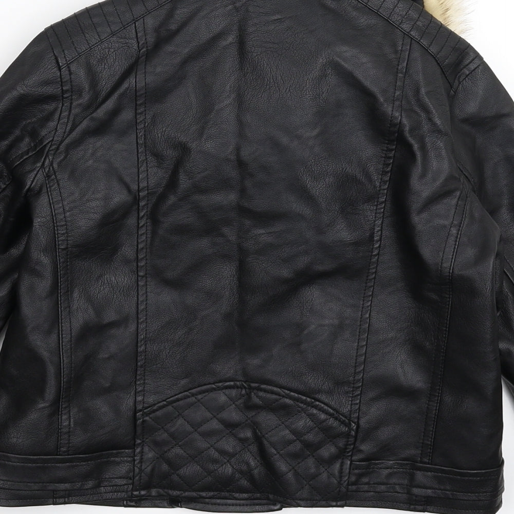River Island Girls Black   Jacket  Size 9-10 Years  - Faux Leather