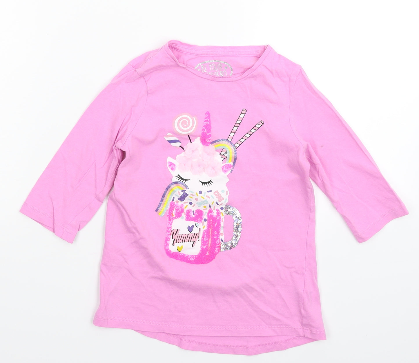 F&F Girls Pink   Basic T-Shirt Size 6-7 Years